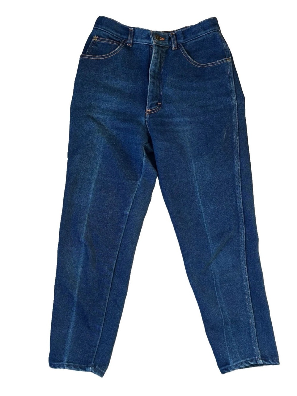 Vtg 80s GITANO High Waisted Mom Jeans 26” Waist Dark Indigo Western Contrast